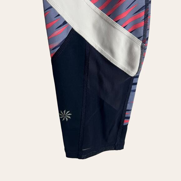 Athleta Electra Sonar Navy Blue Red 7/8 Workout Legging Size XS - Picture 4 of 9